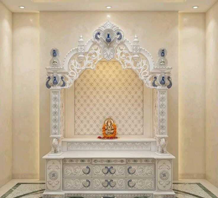 White Marble Home Temple