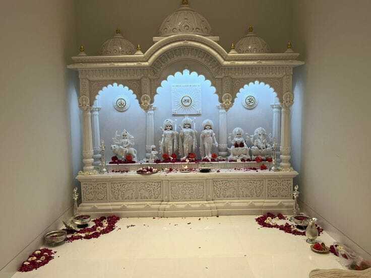 White Marble Home Temple