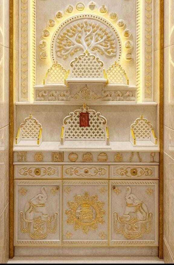 6 Ft White Marble Mandir