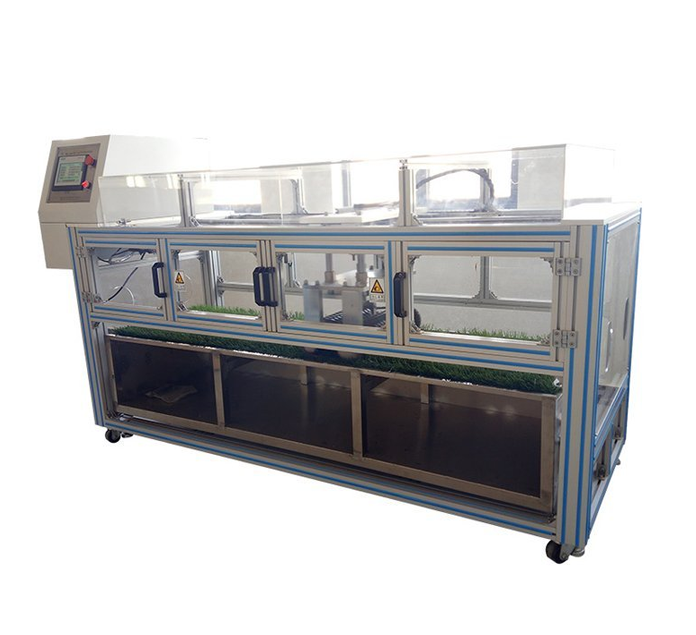 Artificial Turf Wear Tester with ISO Certification - Aluminum Alloy, 2000x800x1450 mm, Color LCD Touchscreen, Servo Motor Drive, Dual-Roller System