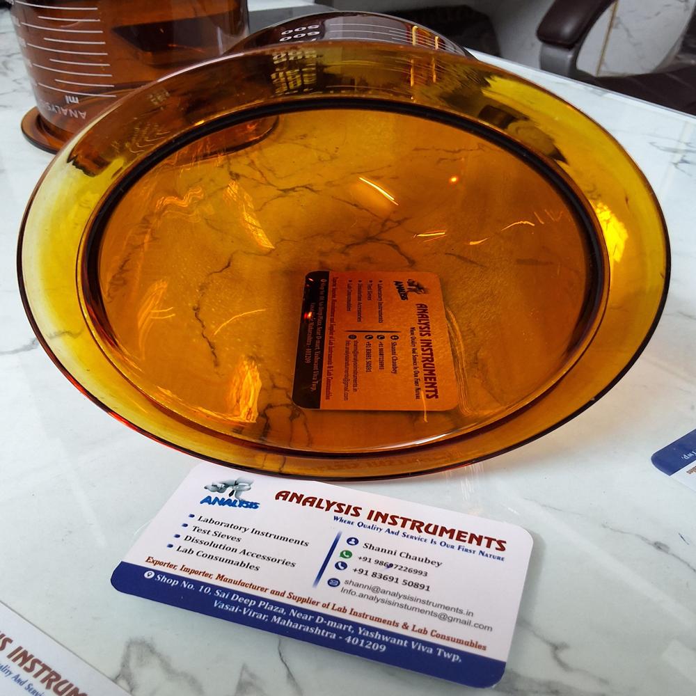 1000ml Amber Glass Vessel for Labindia With Ring