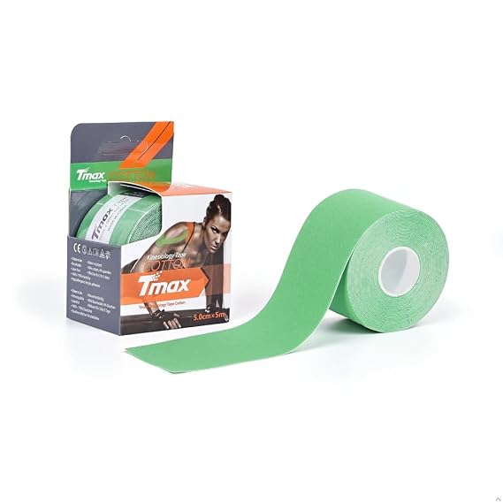 TMAX Kinesiology Tape for Physiotherapy, Sports Injury, Pain Relief Muscle Tape, for Shoulder, Wings, Arms, Ankle K Taping Waterproof Athletic Tape for Pain Support -2 Inch (GREEN)