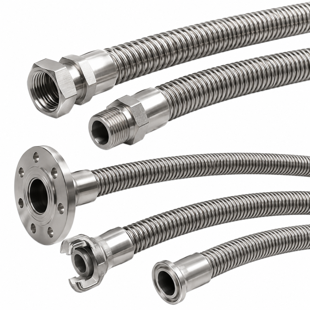 Stainless Steel hose Welded With SS Flange Size from 1/4'' to 10''