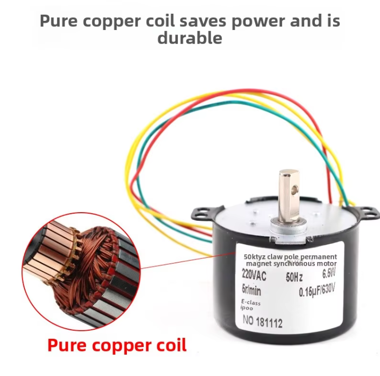 50KTYZ Single-Phase Permanent-Magnet Synchronous Motor 220V AC Reversible Forward/Reverse Operation Low-Speed Micro Motor 6.5W