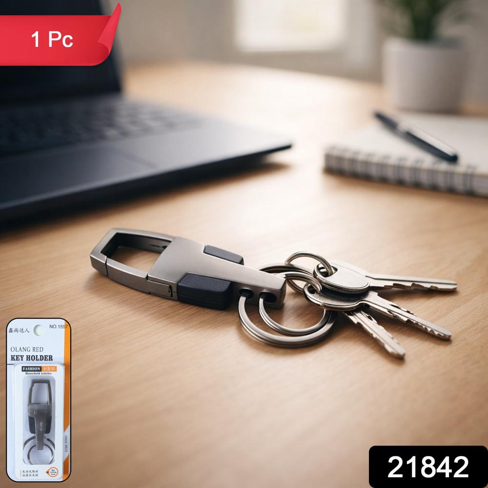 Heavy Duty Stainless Steel Key Holder with Dual Ring Carabiner Clip 1 Pc