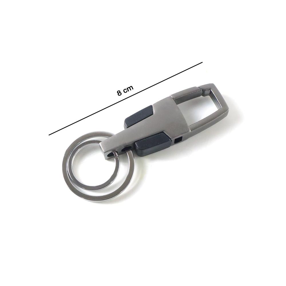Heavy Duty Stainless Steel Key Holder with Dual Ring Carabiner Clip 1 Pc