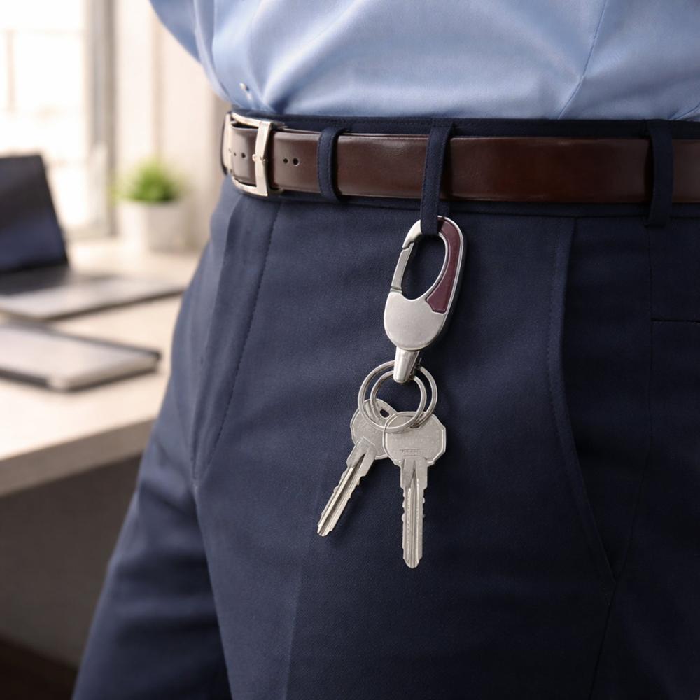Premium Stainless Steel Carabiner Keychain with Secure Locking Clip 1 Pc