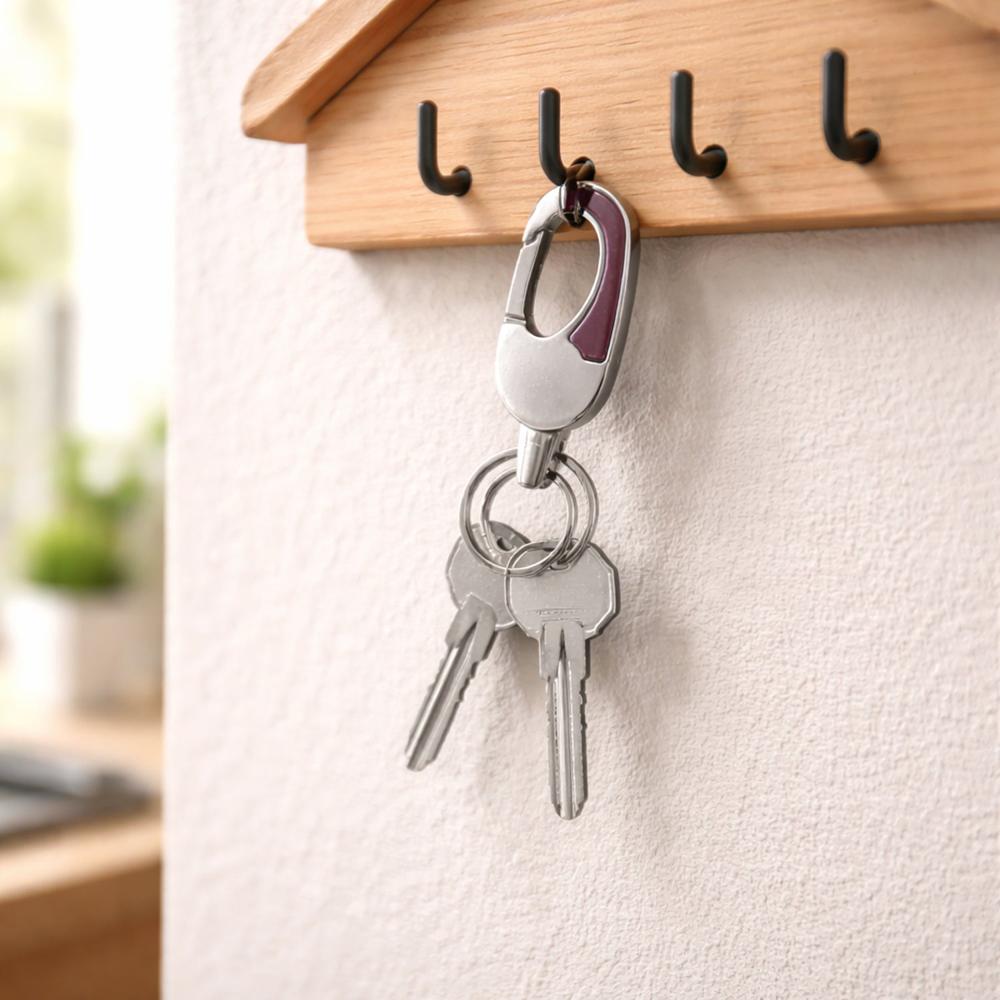 Premium Stainless Steel Carabiner Keychain with Secure Locking Clip 1 Pc