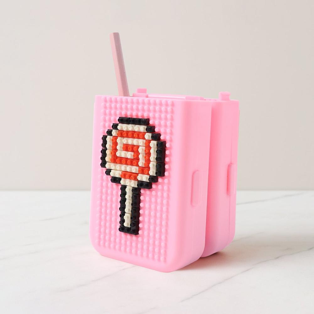 DIY Pixel Art Pencil Box with Building Blocks (1 Set)