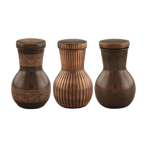 Copper Damru Pot - Diameter: Approx. 9 Cm (At The Base)