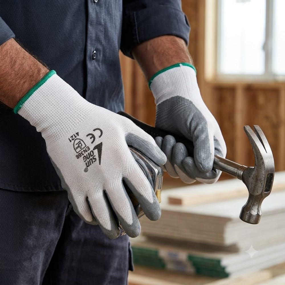 Sunlong White Grey Wave Hand Gloves - Color: White/grey
