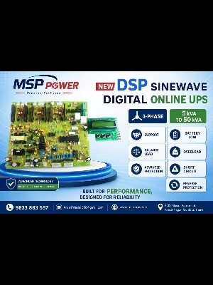 3phase DSP - FR4 Flame Retardant Epoxy, 220x180x50mm, Yellow/Green PCB | DSP Control, LCD Display, Opto-Isolated I/Os, Relay Driver