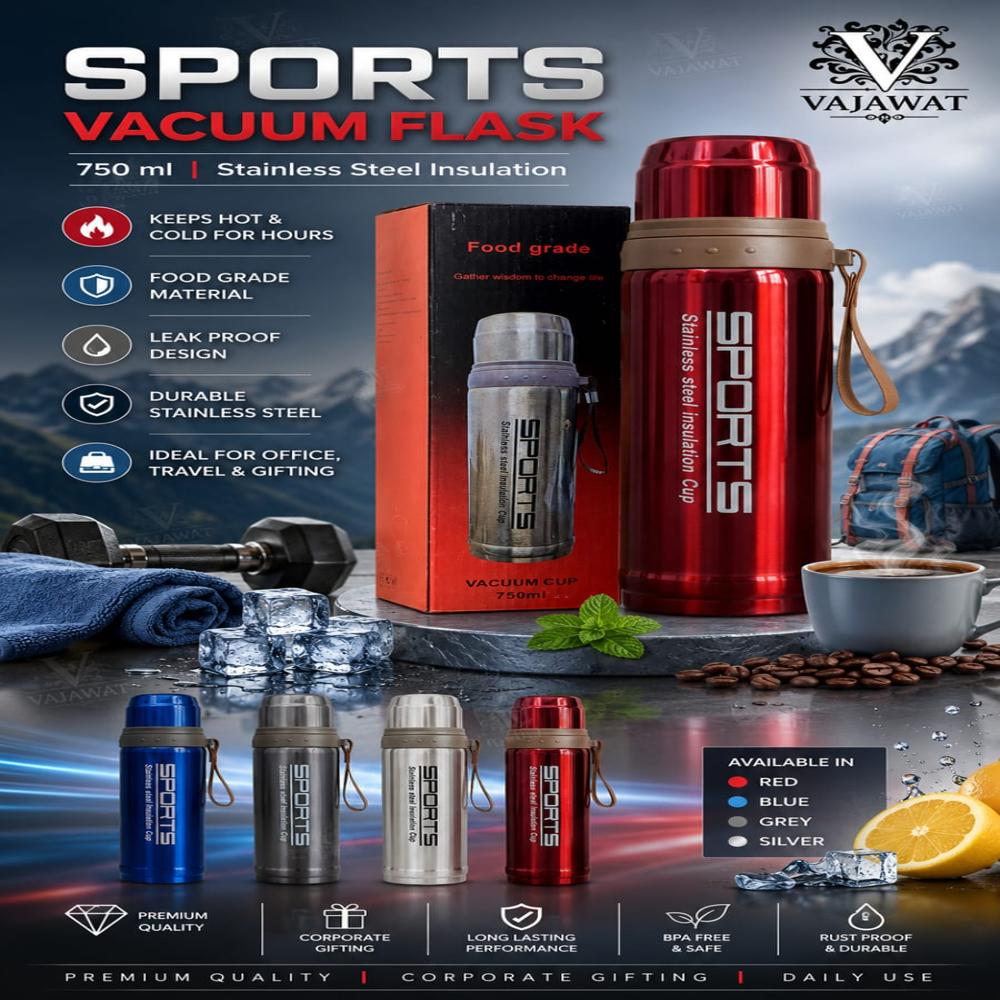 STAINLESS STEEL SPORTS VACCUM FLASK GOOD QUALITY - 750 ML