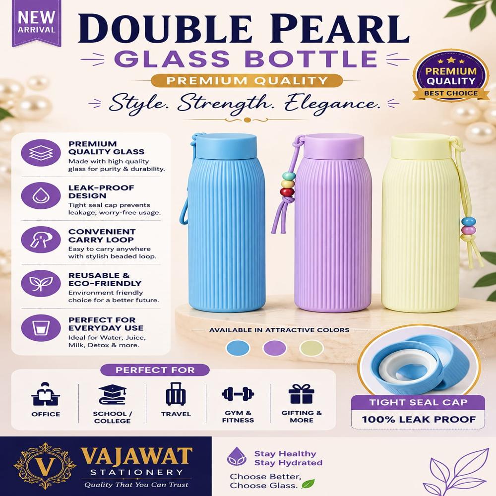 Cute Glass Bottle  Double Pearl Premium Quality