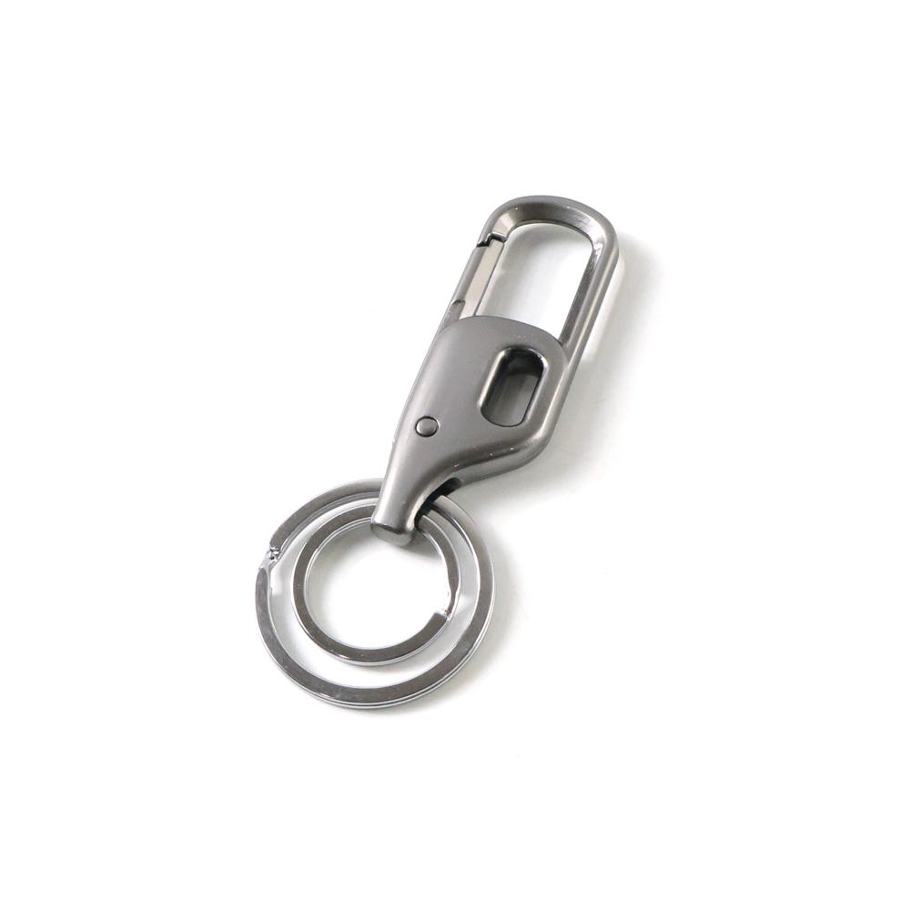 Premium Heavy Duty Push Lock Metal Keychain with Dual Ring (1 Pc)