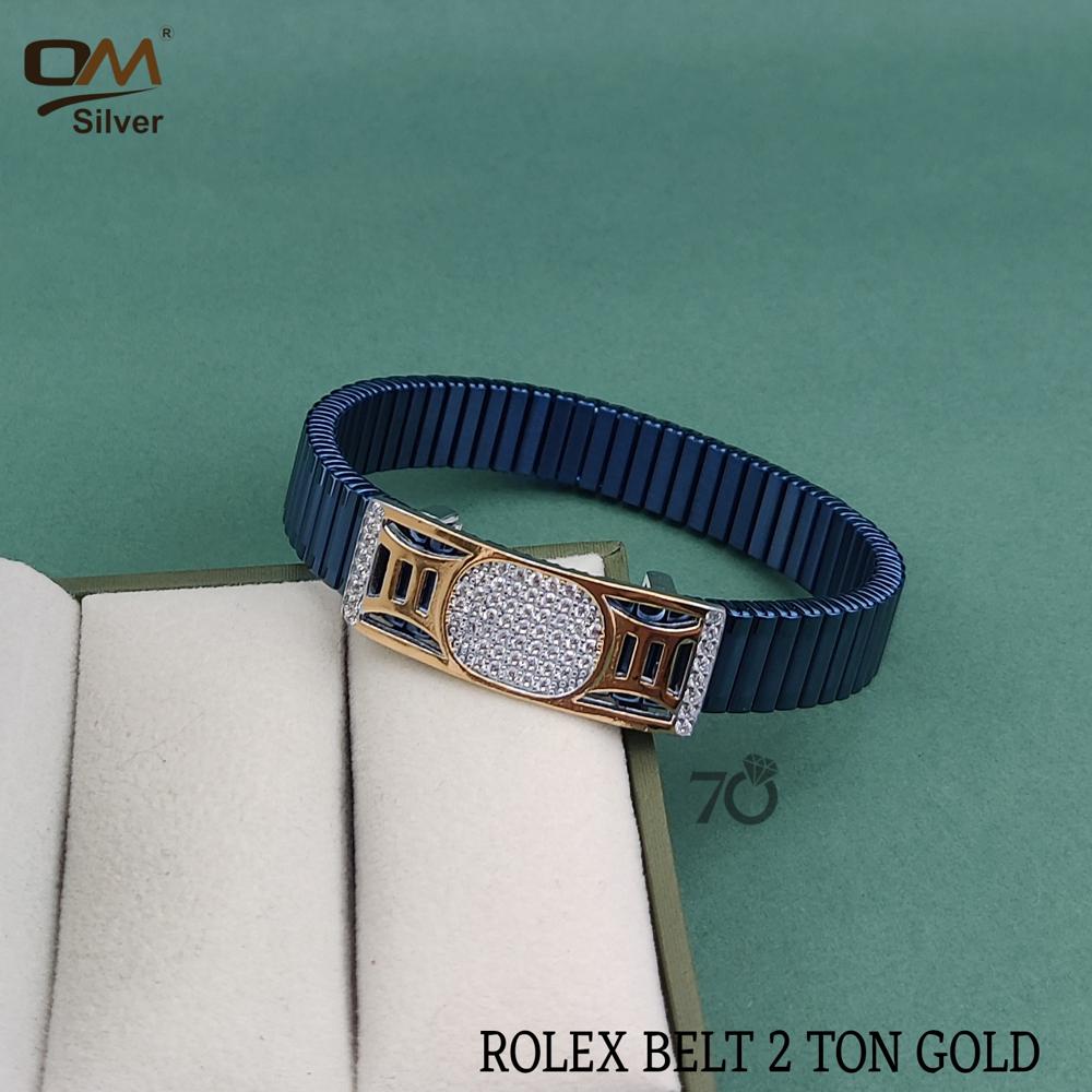 Silver Rolex Bracelet - Color: Blue