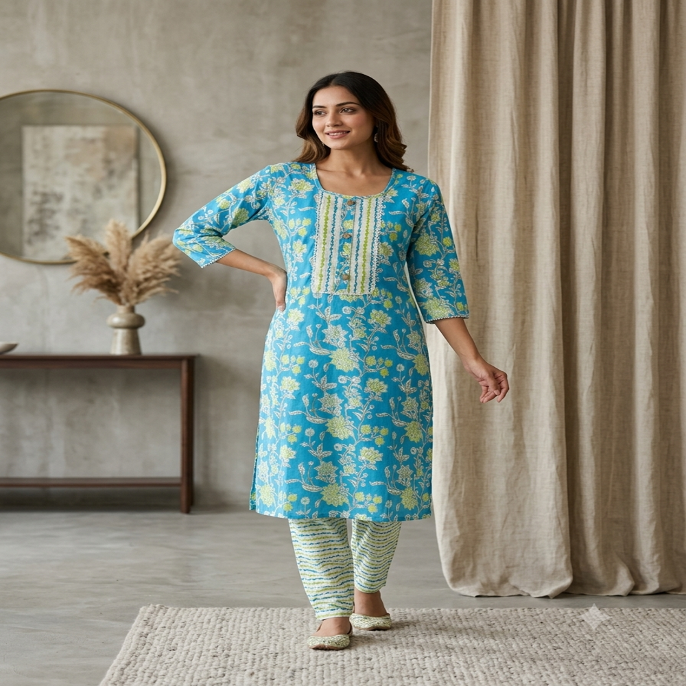 Cotton Kurta Pant Set