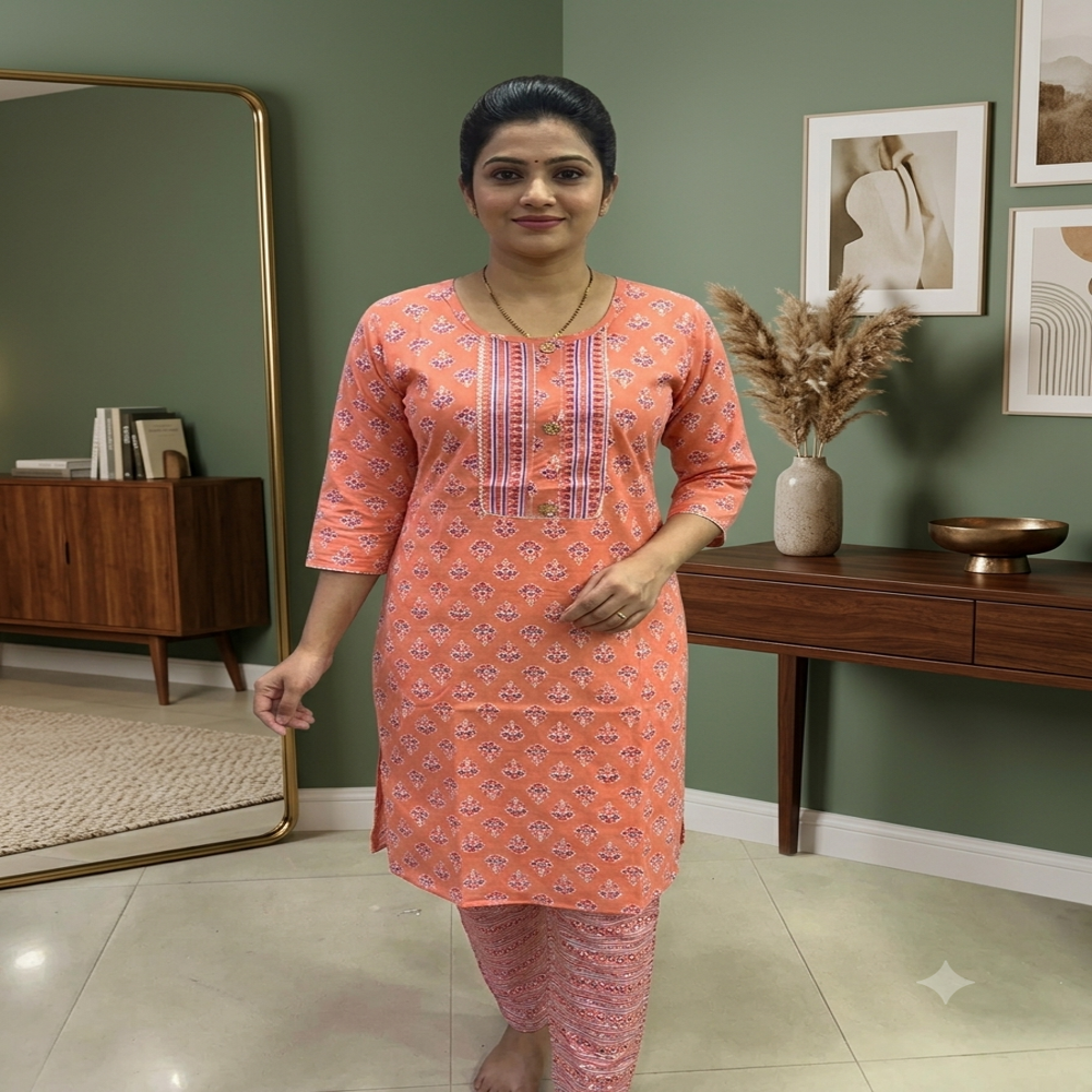 Cotton Kurta Pant Set