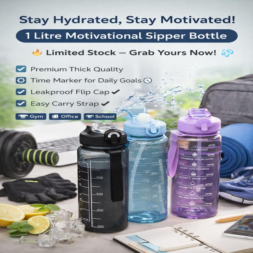 Motivational Good Thick Quality 1 Litre Sipper Bottle