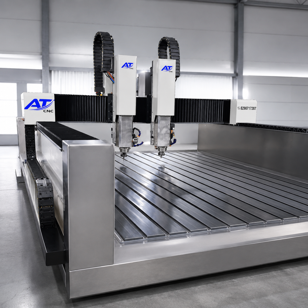 Stone 4 Axis Double Head Multipurpose CNC Router Machine