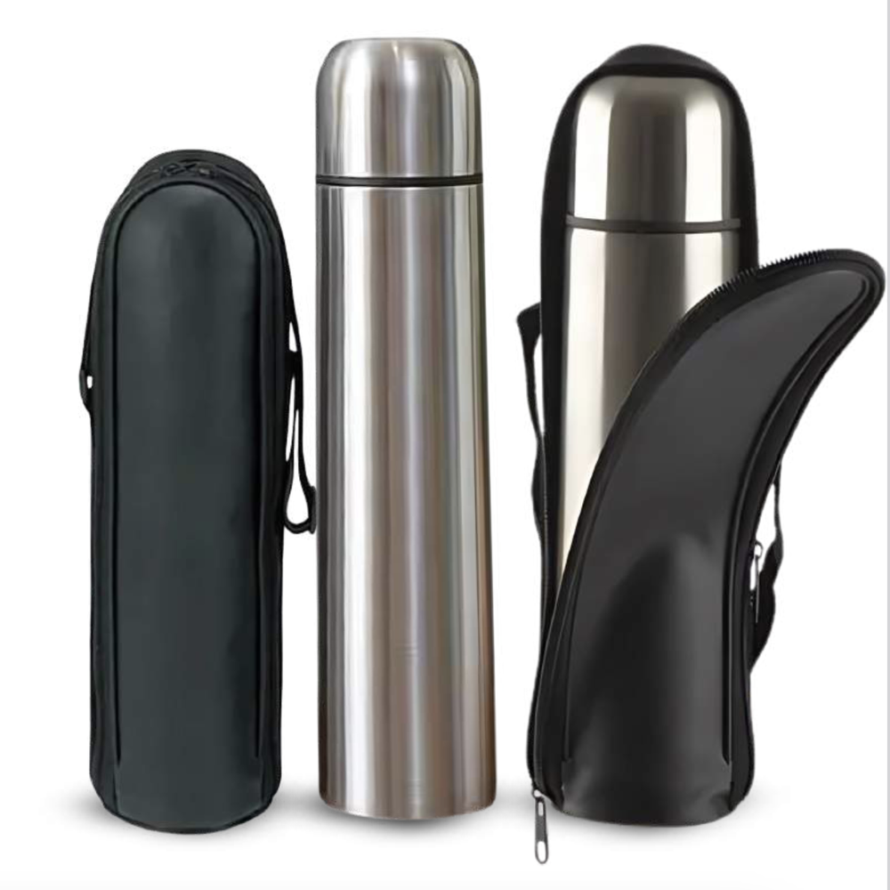 Stainless Steel Bullet Flask with Box and Bag 1000ml