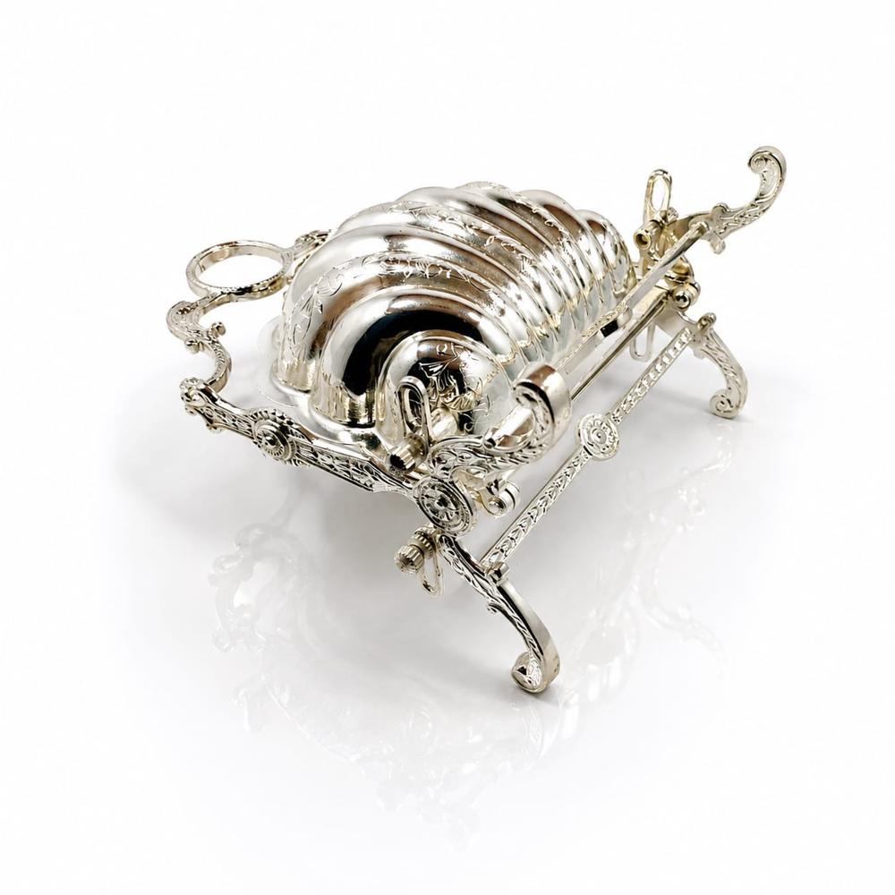 German Silver Vintage Biscuit Pot With Decorative Stand