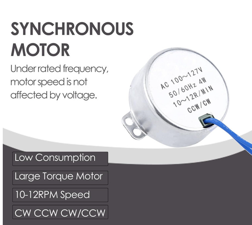 Single-Phase 10-12 RPM Permanent-Magnet Synchronous Motor TYC50 Display Stand Lighting Panning Gear AC 100-127V