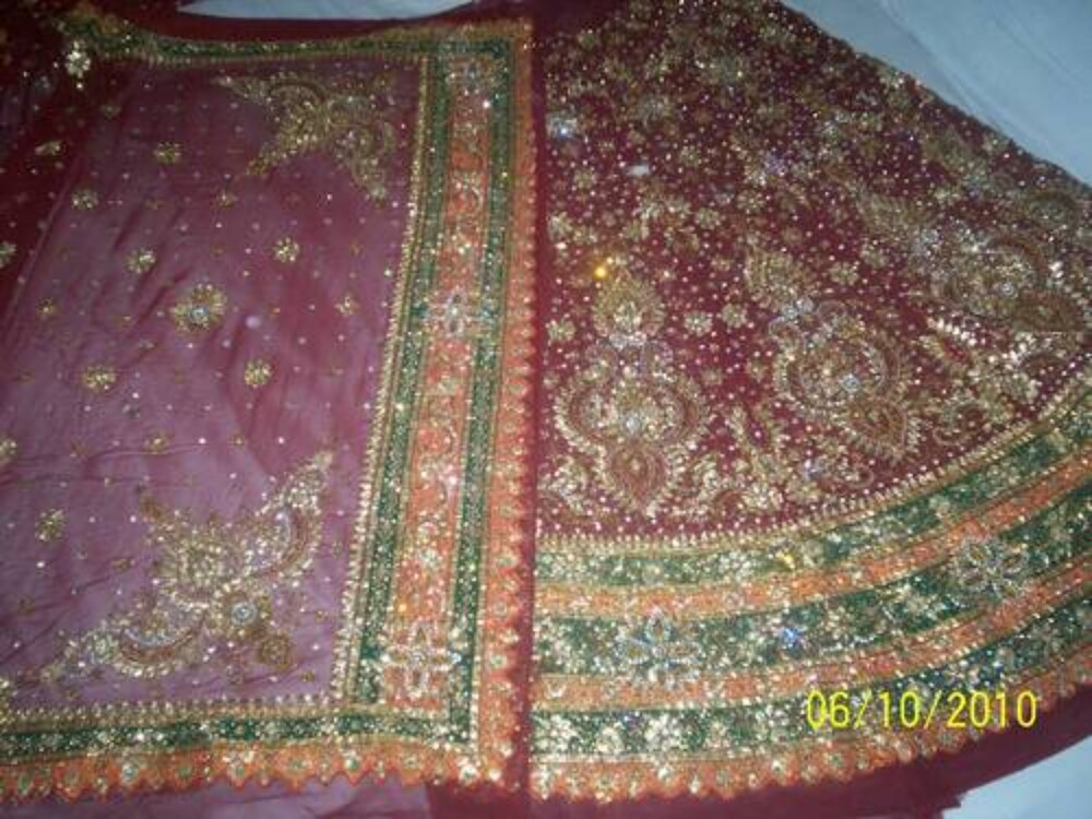 Bridal Lehenga - Decoration Material: Beads