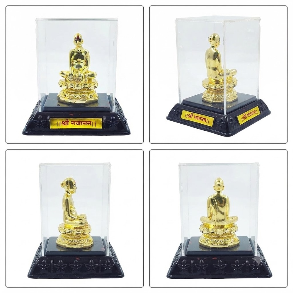 2 Inch Gold Plated Shri Gajanan Statue