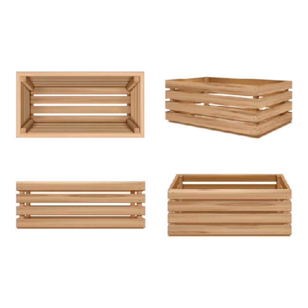 Rectangular Wooden Crate - Coating Type: Powder Coated
