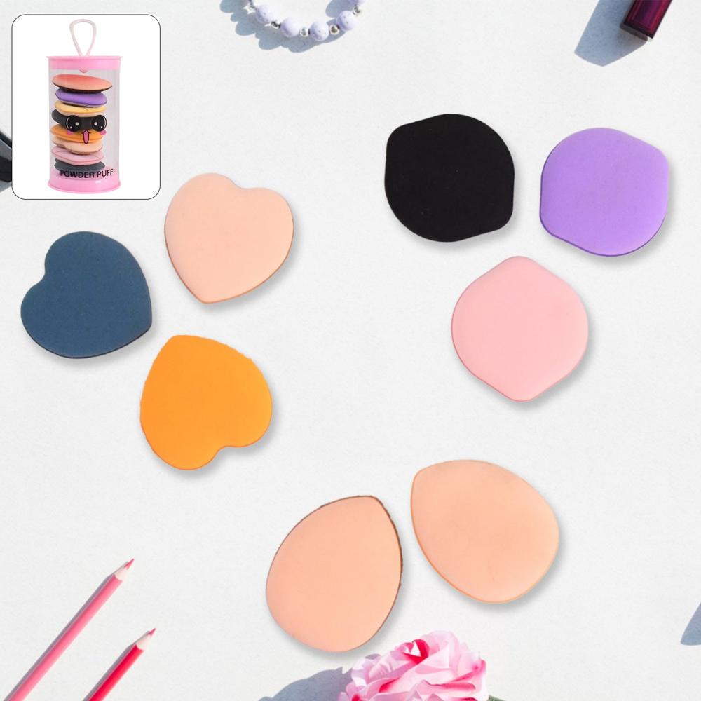 Mini Finger Makeup Powder Puff (Multicolour, 8 Pcs Set) - Age Group: As Per Product Requirement