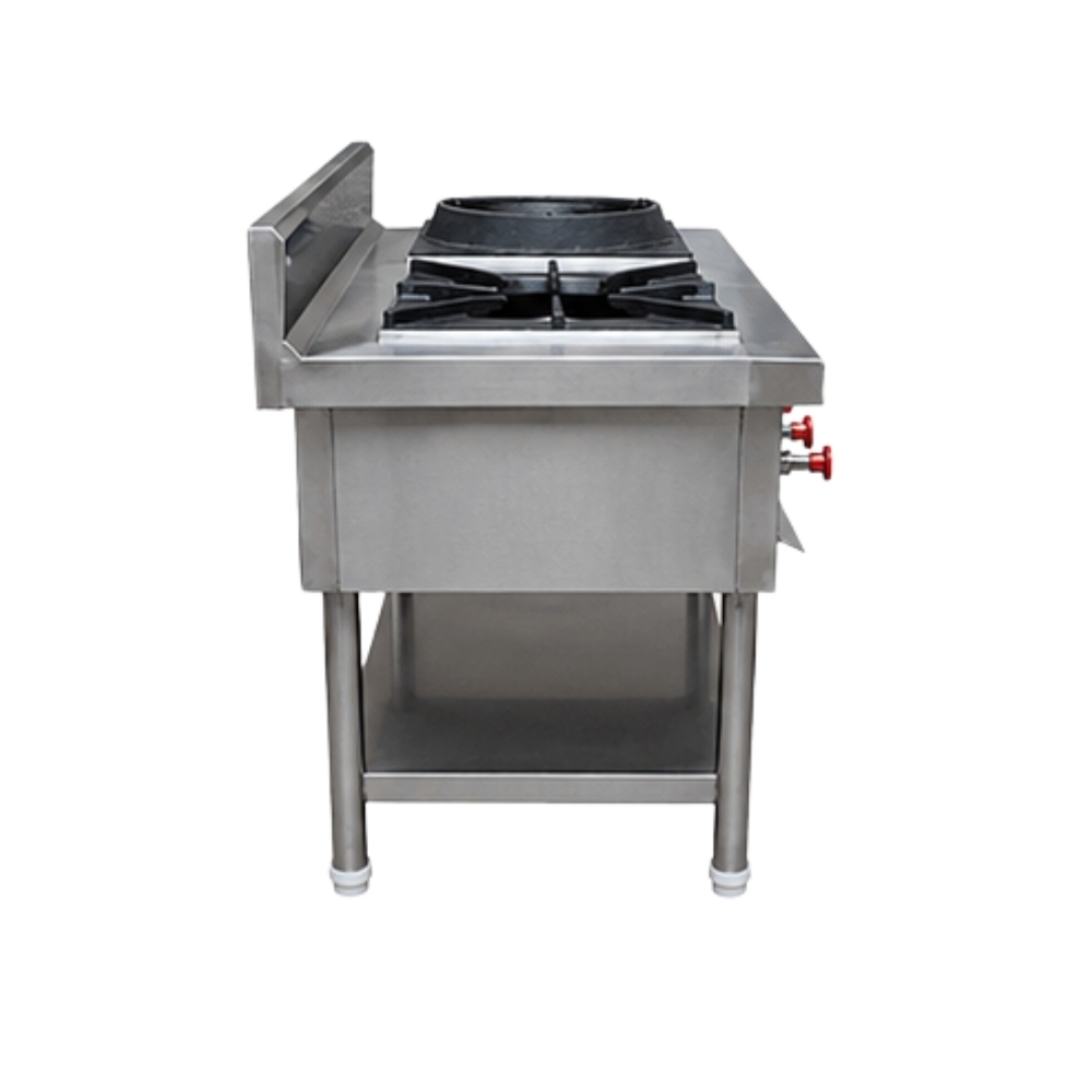 Chinese Burner Range - Stainless Steel, Standard Size, Silver Color | Semi-automatic, Electric Power, Square Shape For Restaurant Use