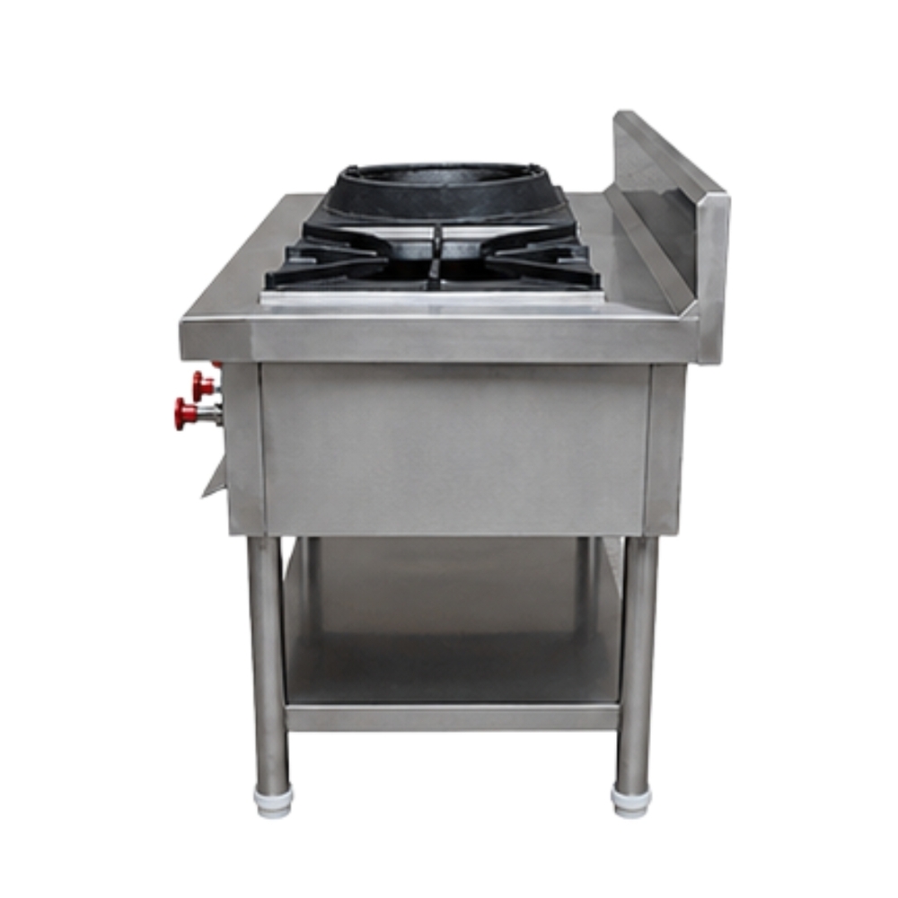 Chinese Burner Range - Stainless Steel, Standard Size, Silver Color | Semi-automatic, Electric Power, Square Shape For Restaurant Use