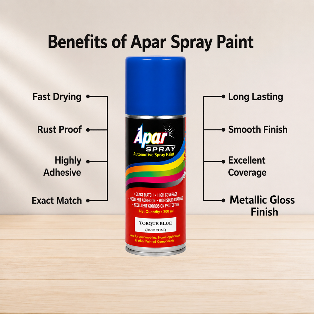 APAR Spray Paint Torque Blue (RC Colour Name) +GC Compatible for Maruti Cars -200 ml (Pack of 2-Pcs)