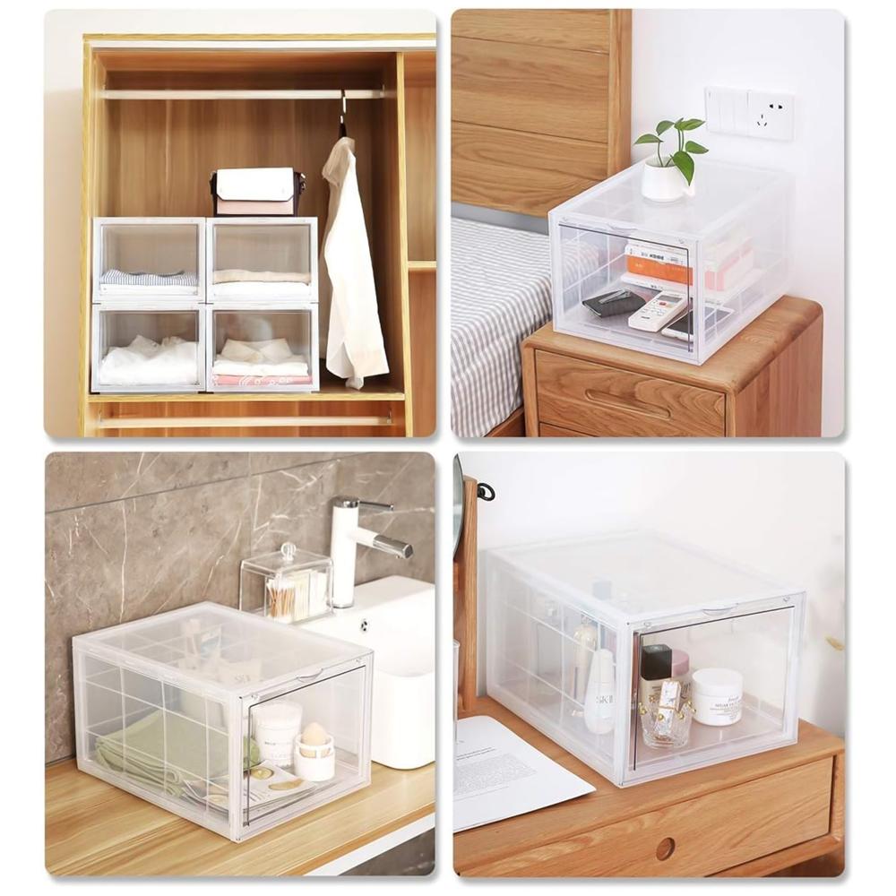Shoe Storage Box, Shoe Box Clear Plastic Stackable (1 Pc) - Application: As Per Product Requirement