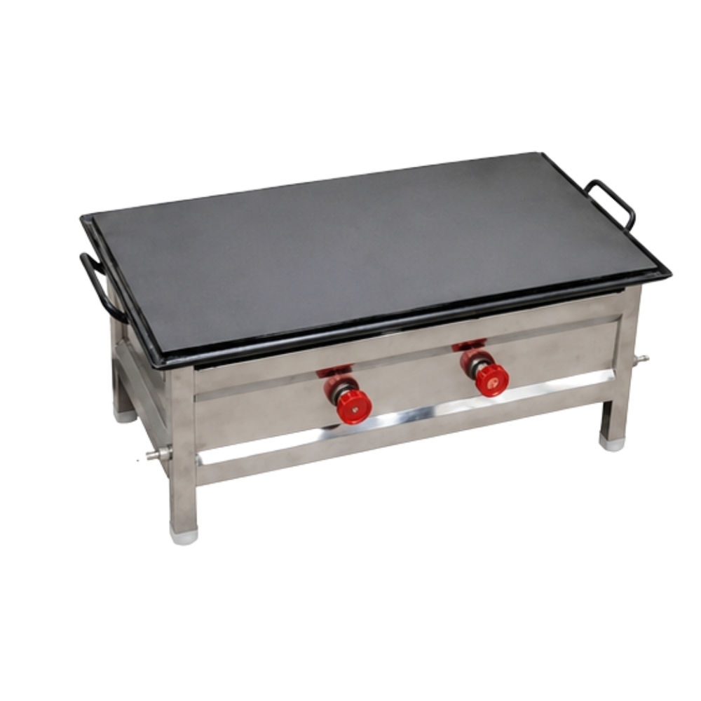 Two Burner Range - Stainless Steel, Standard Size, Silver Color | Manual Automatic Grade, Rectangular Shape, Gas Power, Hotel Usage