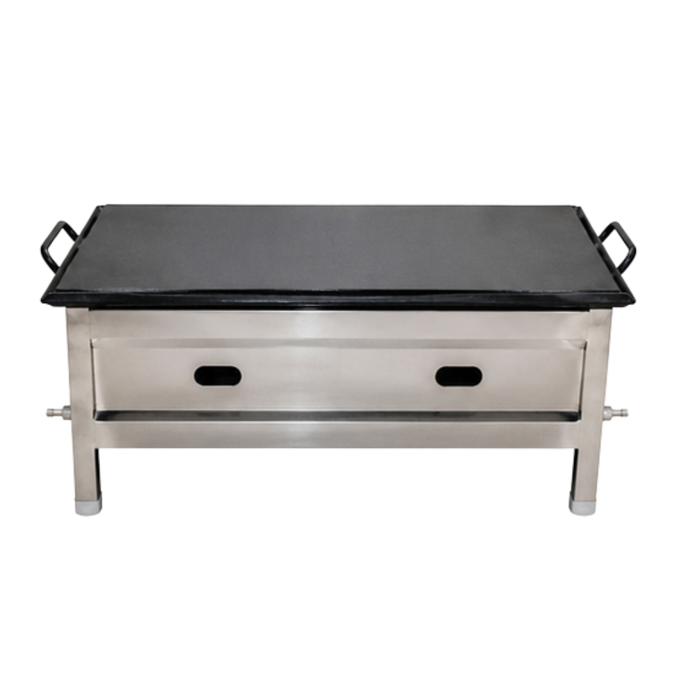 Two Burner Range - Stainless Steel, Standard Size, Silver Color | Manual Automatic Grade, Rectangular Shape, Gas Power, Hotel Usage