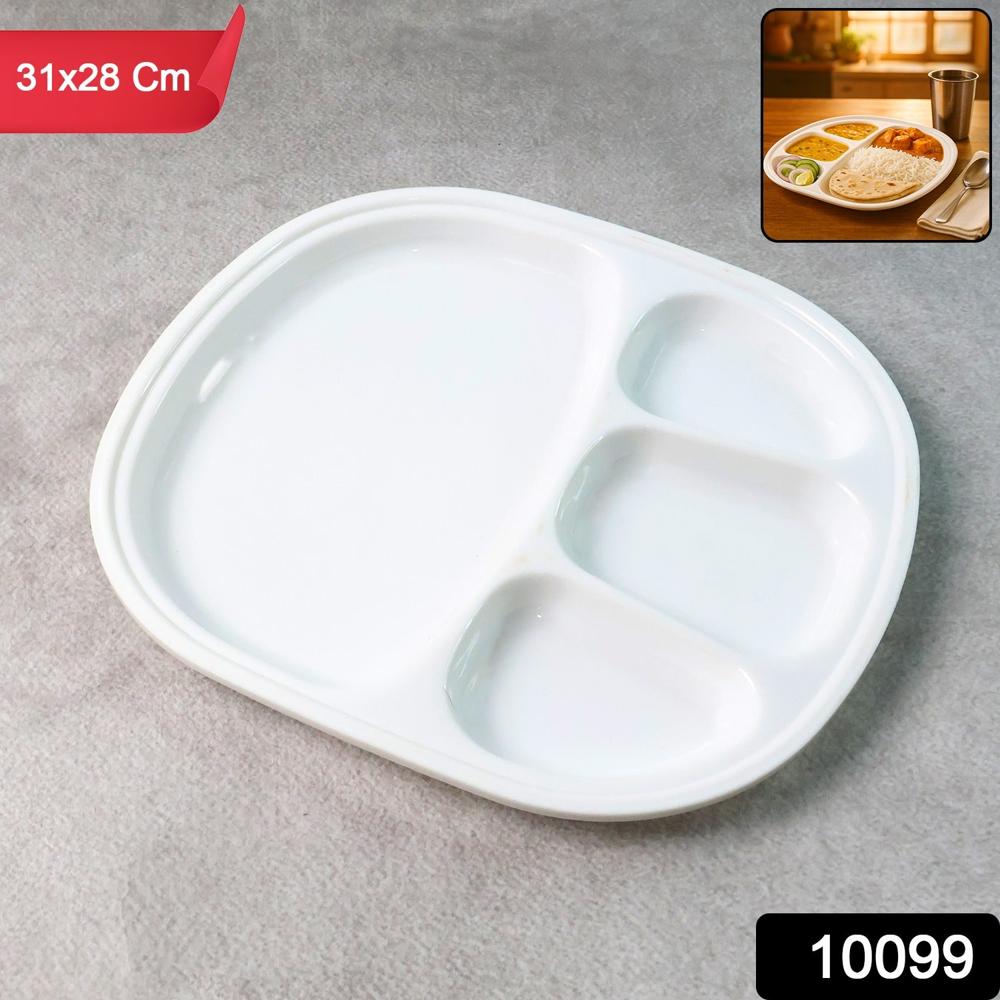 Plastic Large Compartment Dinner Plate / Thali With 4 Sections - Application: As Per Product Requirement