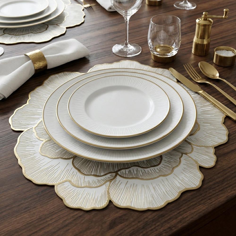 Round Floral Design Pvc Table Mat 1 Pc 36x36 Cm - Application: As Per Product Requirement