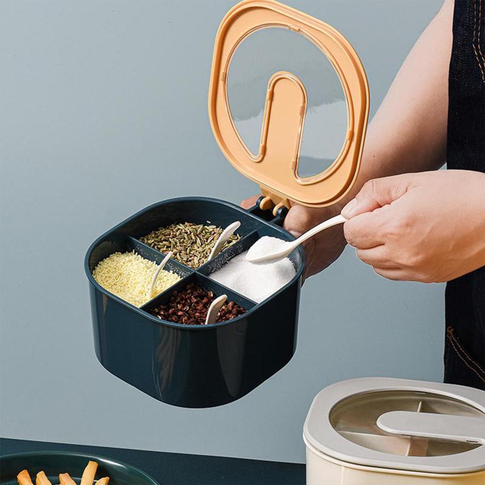 Four Grid Spice Storage Seasoning Box