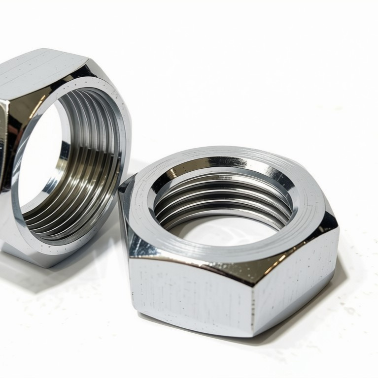 Aluminum Hex Nuts - Custom Dimensions, Nickle Plating & Brass Natural Finish | Cnc Machined, Oxidized Surface Treatment, Hexagonal Shape