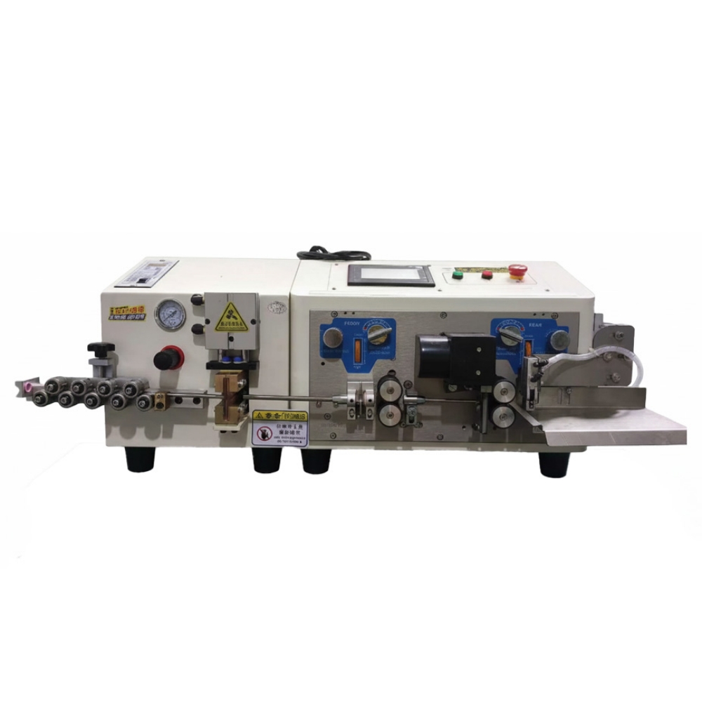 Automatic metal shielding mesh cutting and stripping machine
