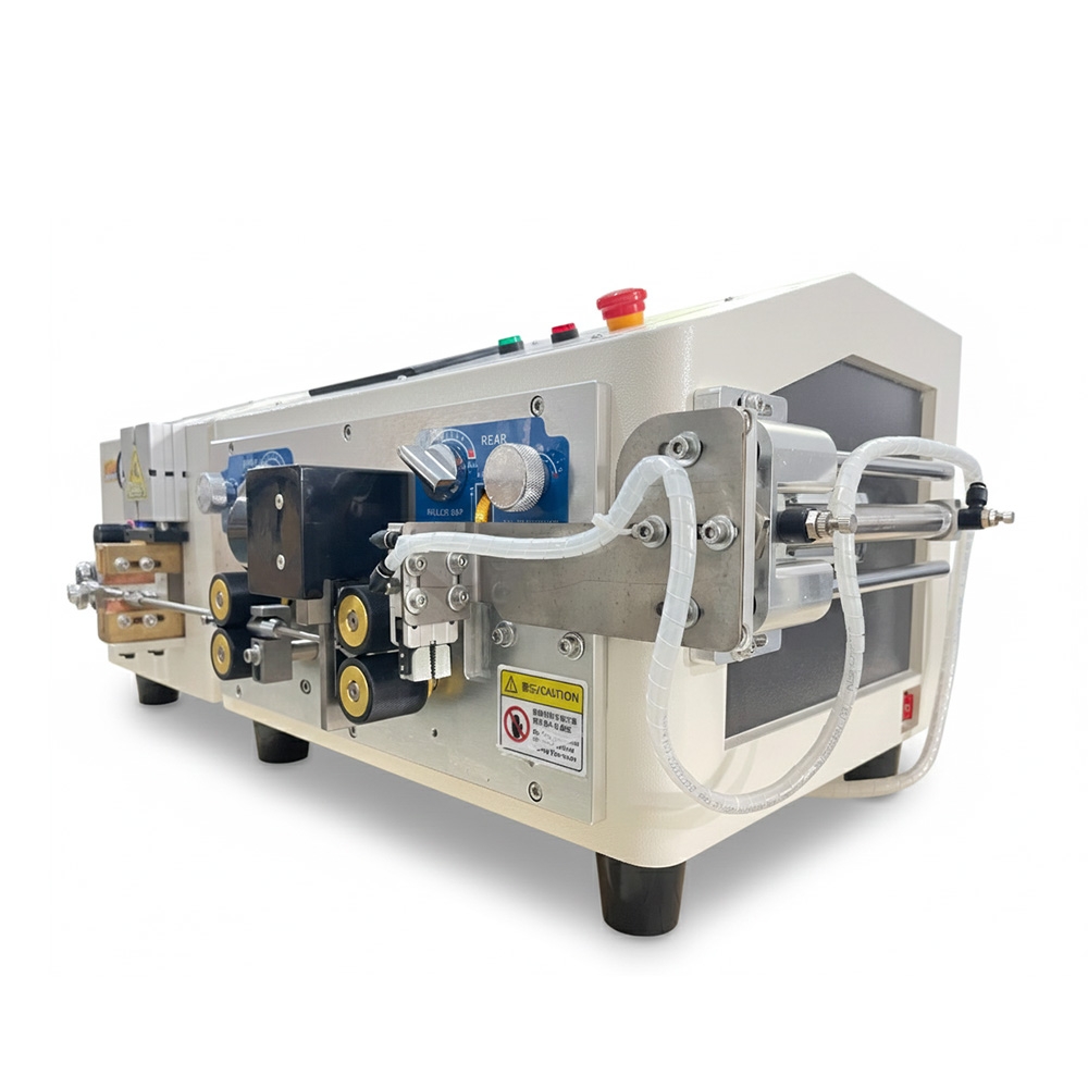 Automatic metal shielding mesh cutting and stripping machine
