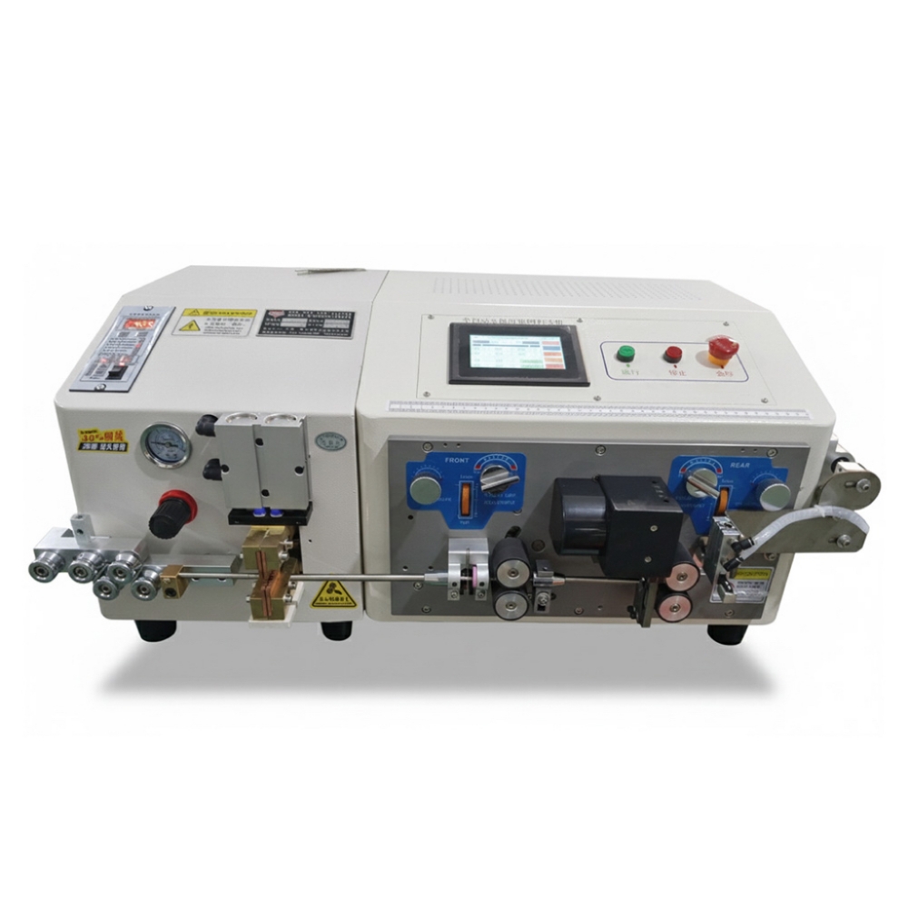 Automatic metal shielding mesh cutting and stripping machine