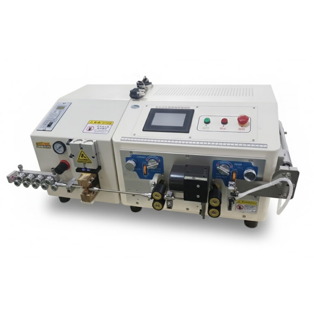 Automatic metal shielding mesh cutting and stripping machine