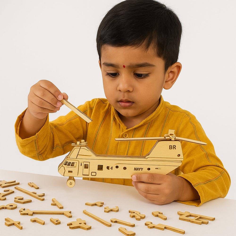 3D Wooden Aircraft Puzzle DIY Assembly Kit (Mix Design 1 Set)