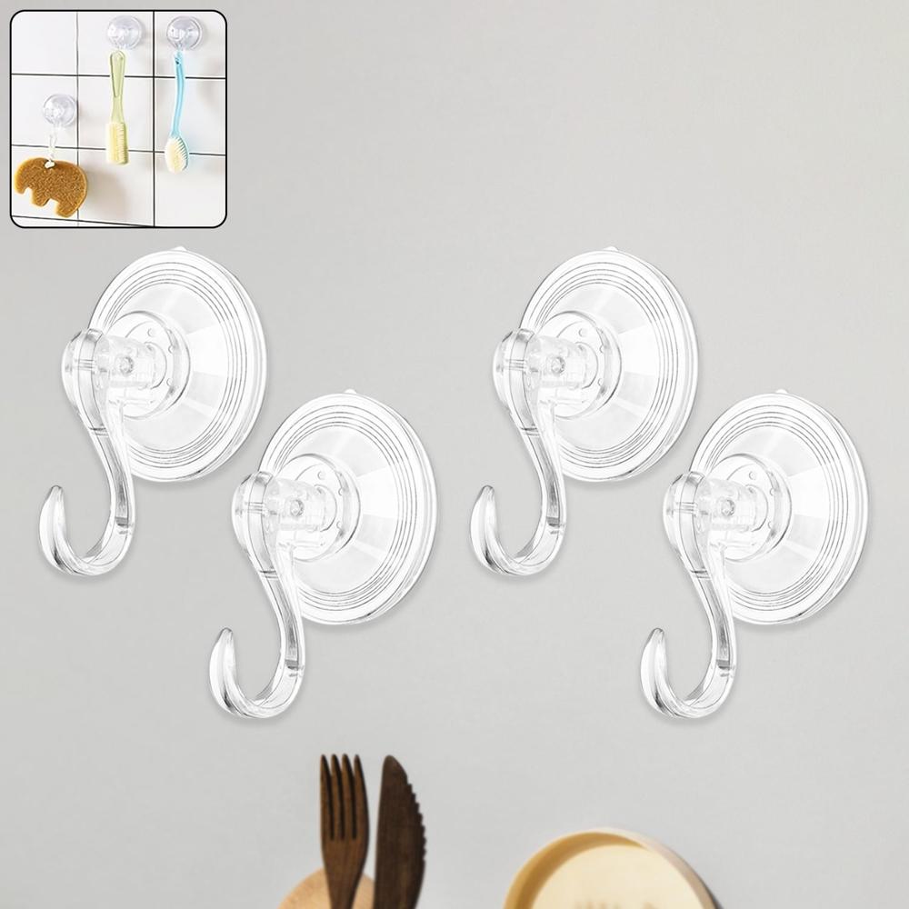 Plastic Suction Cup Hooks (4 Pcs Set) - Application: As Per Product Requirement