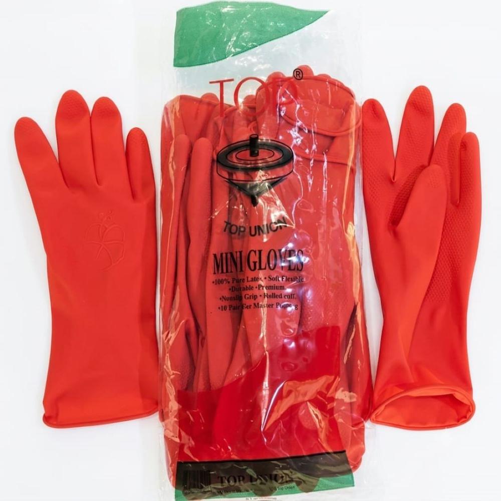 Top Mini Rubber Gloves - Color: Red