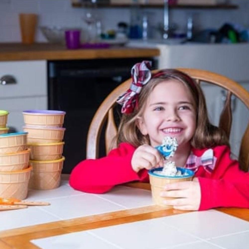 Ice Cream Waffle Bowl Set with Spoon 2 Units