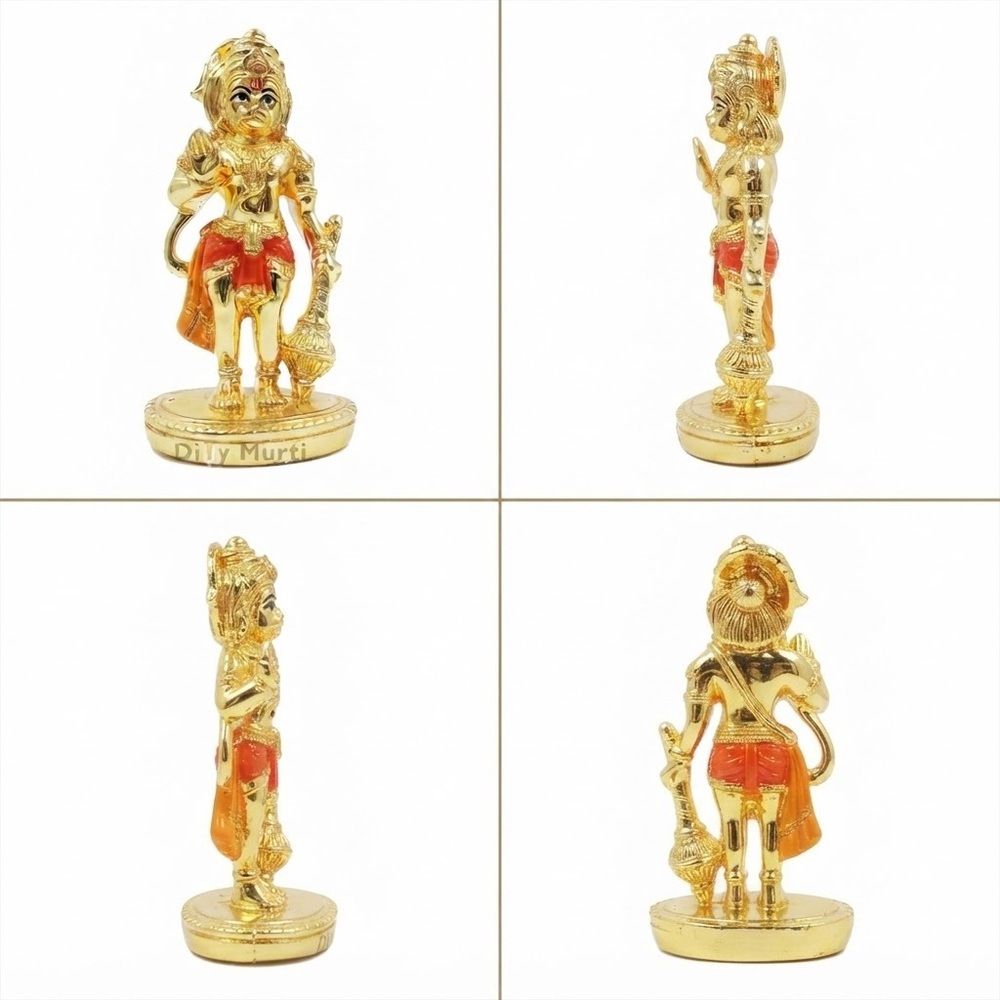 4 Inch Gold plated Hanuman idol